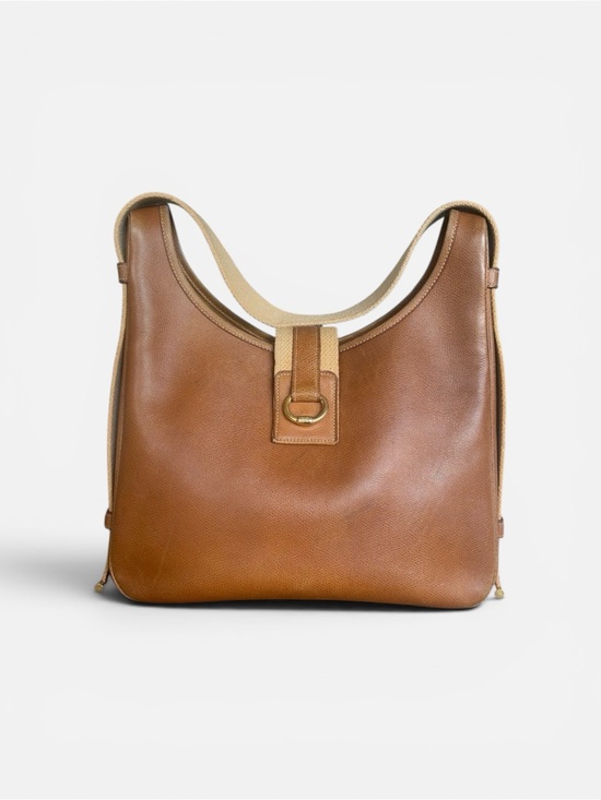 Hermes Handbags - Hermès Vintage Tsako PM 30 Gold Courchevel Leather Shoulder Bag + Dust Bag + COA